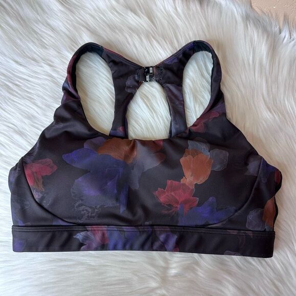 Athleta Ultimate Ease Bra Night Bloom Black Floral - Picture 12 of 12